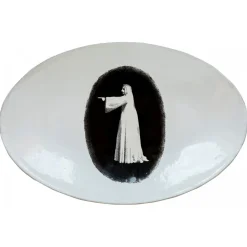 Astier de Villatte Platters/Salad Bowls & Stands<Ghost Looking Left Platter