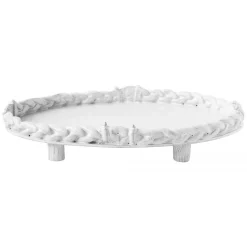 Astier de Villatte Platters/Salad Bowls & Stands<Oval Herbal Braid Platter With Feet