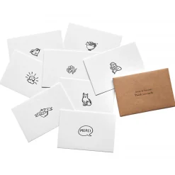 Astier de Villatte Cards/Pencils And Erasers<Simple Thank You Cards (Pack Of 8)