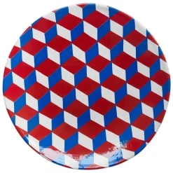 Astier de Villatte Plates<Tricolore Cube Plate
