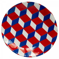 Astier de Villatte Small Dishes<Tricolore Cubes Saucer