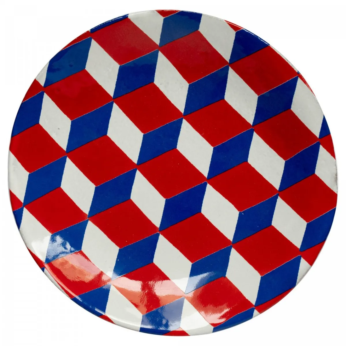 Astier de Villatte Small Dishes<Tricolore Cubes Saucer
